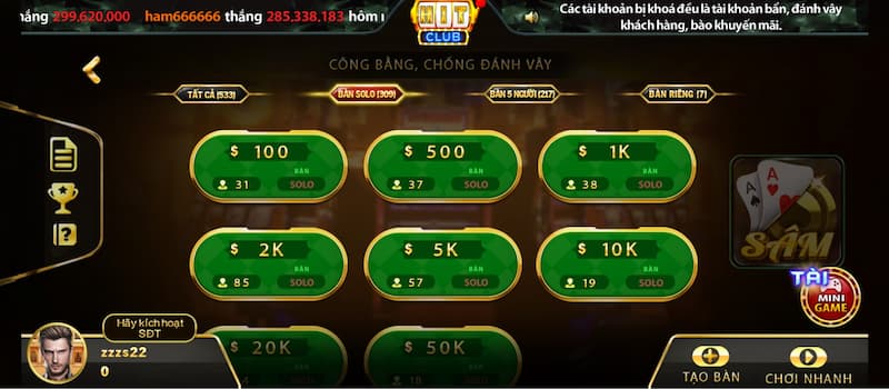 Hướng dẫn luật chơi và cách chơi Sâm Hit Club