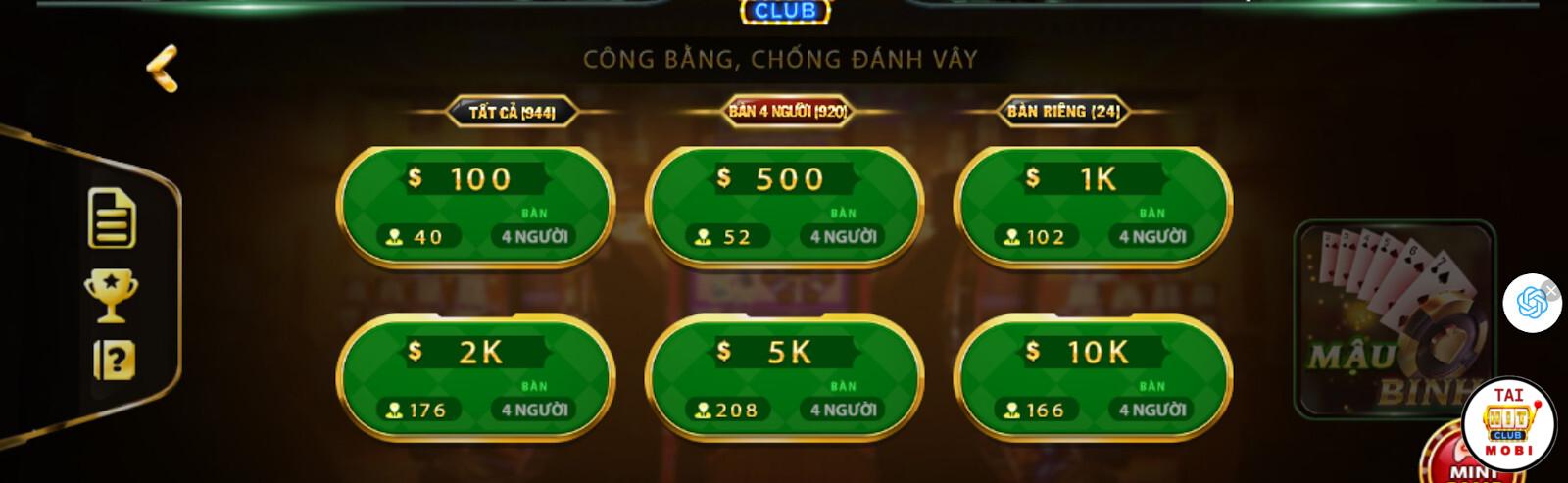 Game bài Mậu binh Online hay, phần thưởng liền tay